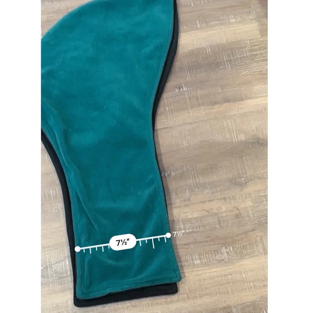 Orvis Fleece Hooded Scarf Teal Black Reversible‎ Balaclava Made in USA Vintage